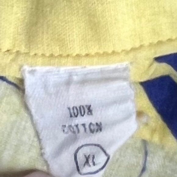 LL Bean Vintage 80's Hawaiian Shirt Mens XL Yellow Blue Palms Tropical - Picture 7 of 7